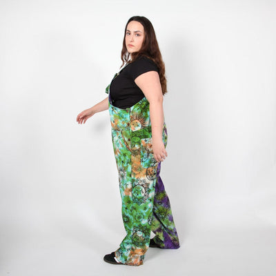 Sun & Moon Print Tie Dye Dungarees