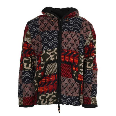 Patch Woolly Knitted Jacket