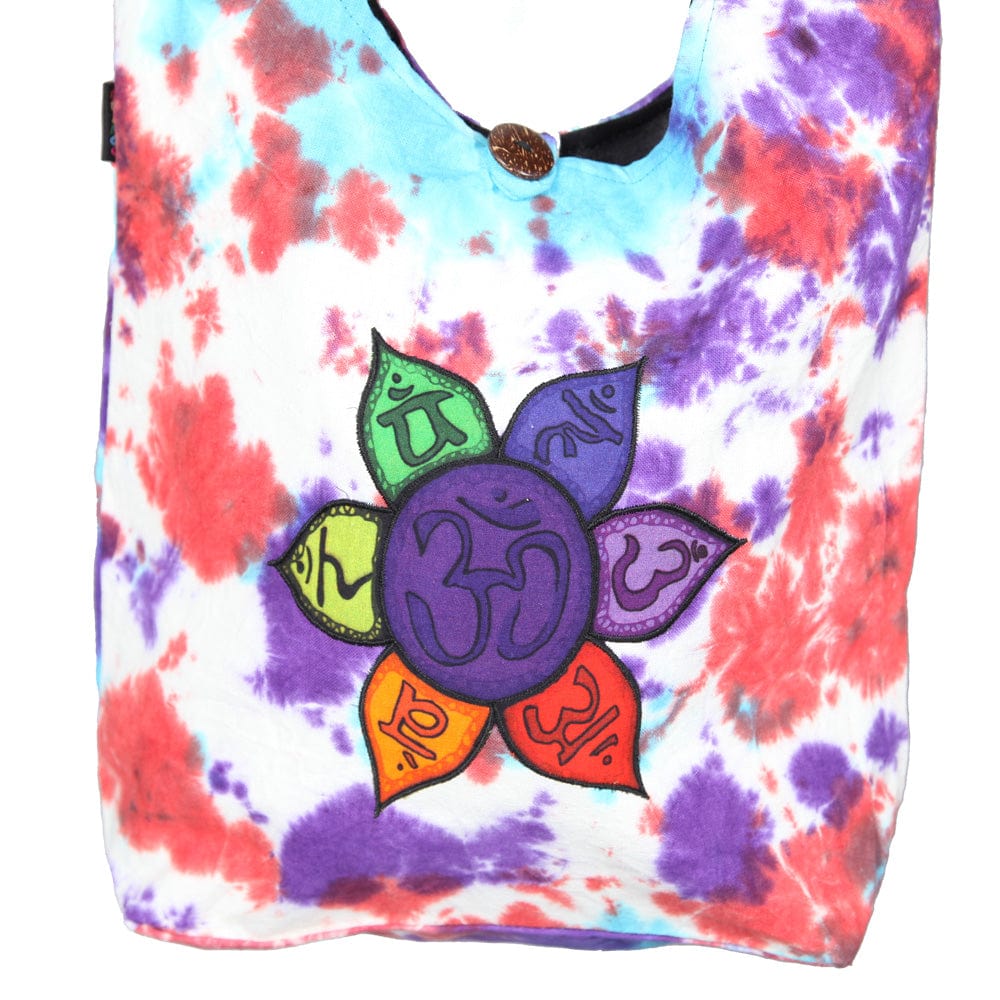 Tie Dye Embroidered Slouch Bag