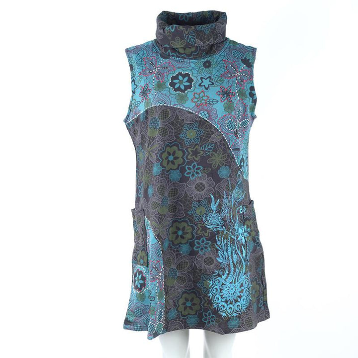 Sleeveless Funnel Neck Dress