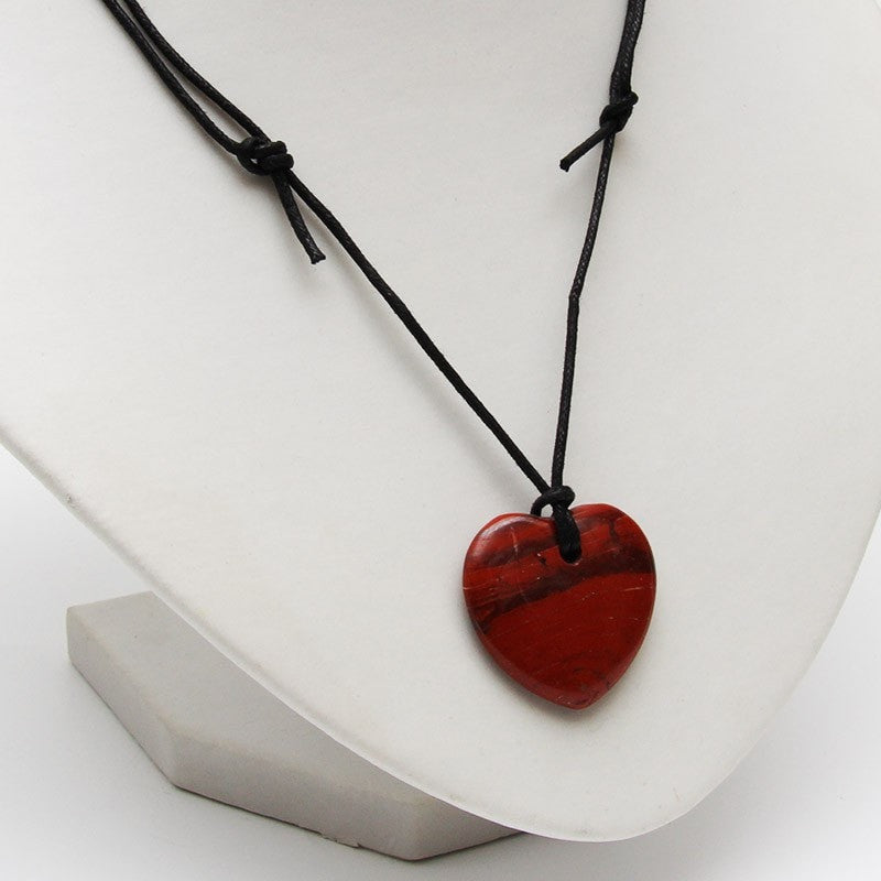 Red Jasper Heart Necklace - Energy