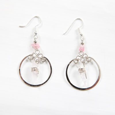 Quartz Round Drop Earrings..
