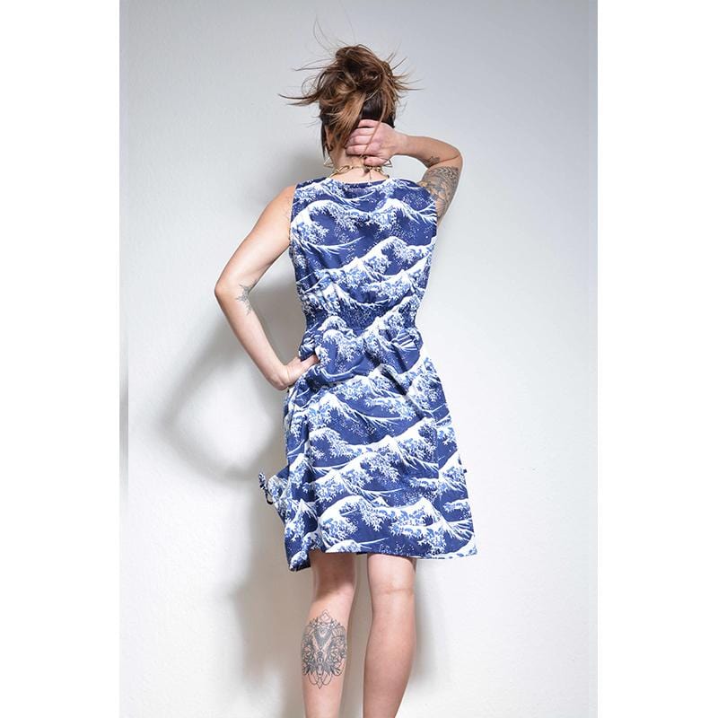 Ocean Wave Print Dress