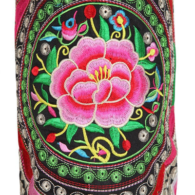Yoga Mat Bag With Embroidered Lotus Flower